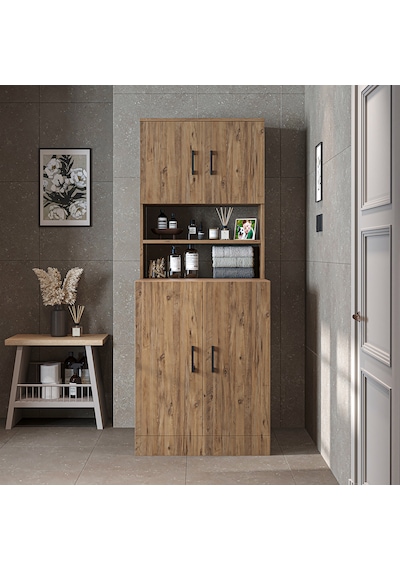 Çamaşır-kurutma Makinesi Dolabı Kapaklı Banyo Dolabı.55 Atlantik Çam Çamaşır-kurutma Makinesi Dolabı Kapaklı Banyo Dolabı.55 Atlantik Çam
