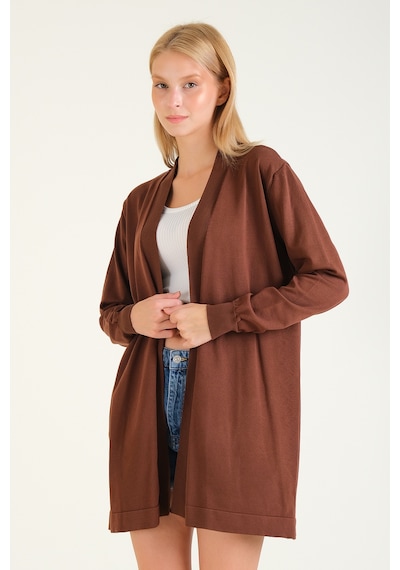 Giyim Dünyası Kadın Oversize Hırka Kahverengi 001