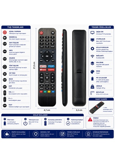 Beko Sx0148 Universal Smart Led Tv Kumandası