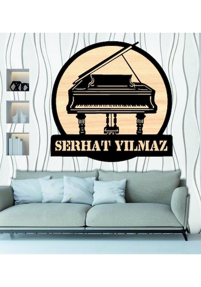 Kişiye Özel Piyano Piyanist Ahşap Duvar Tablo