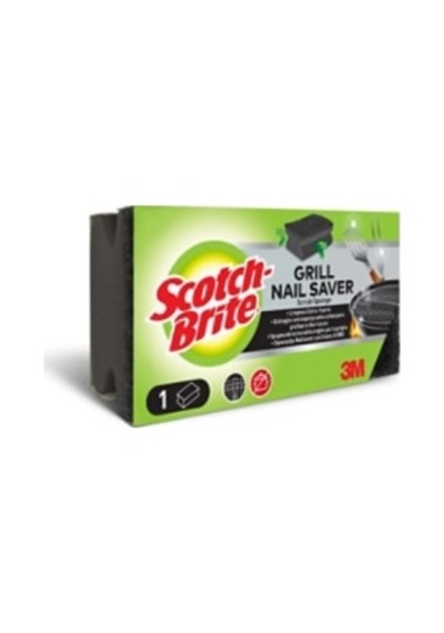 Scotch-brite Grill Nail Saver Izgara Ve Mangal Temizleme Süngeri, Tırnak Koruyuculu, Siyah, 1 Adet