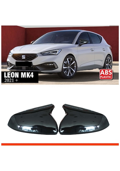 Seat Leon 2021- Sonrası Uyumlu Parlak Siyah Batman Ayna Kapağı
