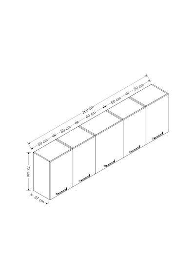 Minar 260 Cm Mutfak Dolabı Beyaz 260-B2-Üst Modül Beyaz