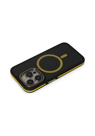 Zengemtx Joko Apple Uyumlu iPhone 14 Pro Max Kılıf Rocky Magsafe Kapak - Siyah-sarı