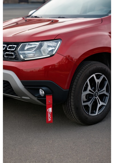 Dacia Uyumlu Çıt Çıtlı Tampon Dili Çeki İpi Spor Görünümlü Oto Tampon Sticker & Arma Aksesuar Kırmızı