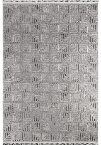 Lioren 199210 Koyu Gri - Modern Desenli, Koyu Gri Renkli Salon Halısı Mavi