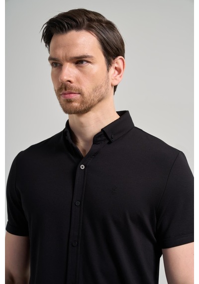 İmza Siyah Kısa Kol Düz Örme İtalyan Yaka Düğmeli Cepsiz Pamuklu Classic Slim Fit Gömlek 1004250156 001 Siyah İmza Siyah Kısa Kol Düz Örme İtalyan Yaka Düğmeli Cepsiz Pamuklu Classic Slim Fit Gömlek 1004250156 001 Siyah