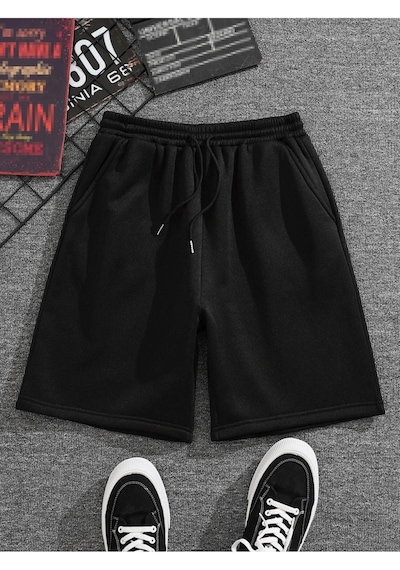 Brooklyn Baskılı Rahat Kalıp Unisex Şort Siyah