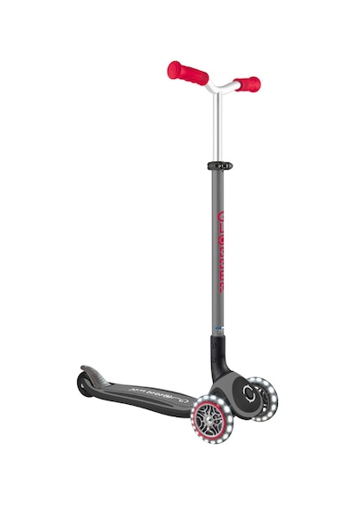 Globber Master Işıklı Katlanabilir Scooter - Kırmızı / Siyah Siyah
