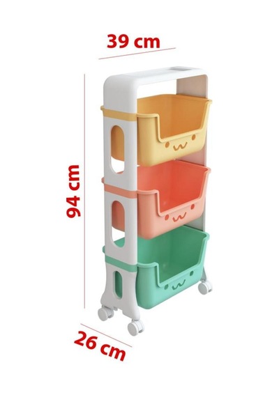 Kids 3 Katlı Oyuncak Dolabı, Oyuncak Organizeri, Sepetli Oyuncak Dolabı Çok Renkli Kids 3 Katlı Oyuncak Dolabı, Oyuncak Organizeri, Sepetli Oyuncak Dolabı Çok Renkli