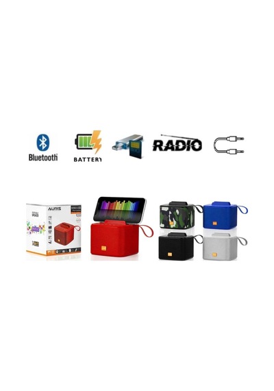 Auris Sp5 Bluetooth Hoparlör Fm Radyolu Aux / Usb / Tf Kart Girişli Ses Bombası Müzik Çalar Standlı