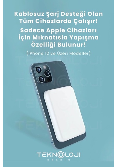 Magsafe Kablosuz Şarj Wireless BEYAZ