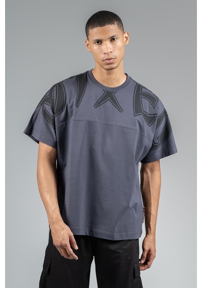 Maraton Sportswear Oversize Erkek Bisiklet Yaka Kısa Kol Basic Antrasit T-shirt 23246-antrasit
