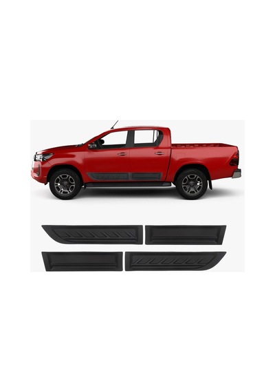 Toyota Hilux 2015 Ve Sonrası Uyumlu Kapı Dodik Seti 4 Parça Abs Mat Siyah