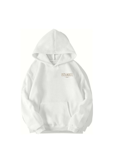 Brz Collection Unisex Oversize Heritage Is Timeless Istanbul Hoodie Beyaz