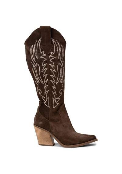 Deery Kadın Hakiki Süet Kahverengi Western Çizme - Z1614zkhvc01 Kahverengi