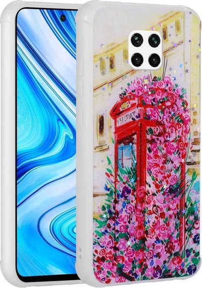Kilifone - Redmi Note 9s Uyumlu Kılıf Simli Desenli Kamera Korumalı Parlak Popy Kapak - Kulübe - T23655
