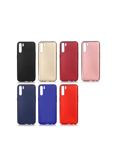 Noktaks - Oppo Uyumlu Oppo A91 - Kılıf Mat Renkli Esnek Premier Silikon Kapak - Kırmızı
