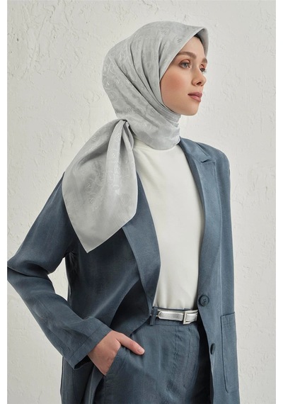 Armine Floş Pamuk Eşarp 1 - 95 X 95 / Gümüş - 23 Gümüş - 23