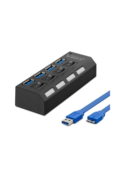 Usb3.0 Hub 4 Usb 50cm Siyah Hdx7023
