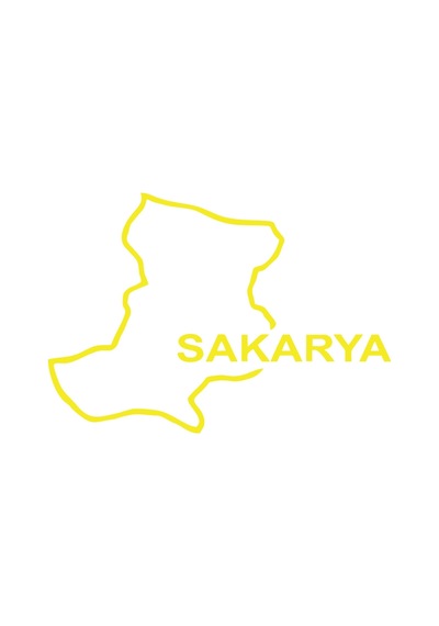 Sakarya Harita Araba Sticker 17x17 Cm Sarı