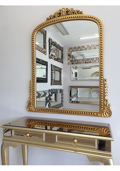Ayna Denizi Lady Gold Model Altın Renk Dekoratif Ayna