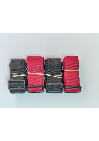 2 Adet Siyah 2 Adet Bordo Valiz Kemeri 4 Cm Toplam 4 Adet Çok Renkli