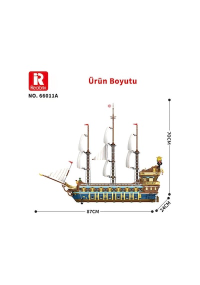 Reobrix 66011 Kraliyet Filosu Gemisi Yaratıcı Yapı Blok Seti Building Blocks The Royal Fleet The Sun - 2830 Parça