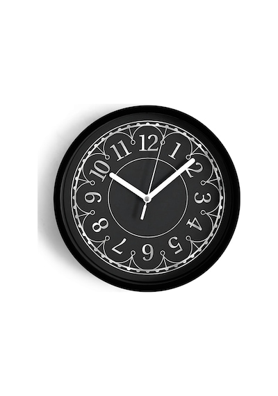 Vintage Temalı Modern Duvar Saati - 25cm - Önü Camlı Siyah Kasa - Sessiz Mekanizma-jh0041 Siyah