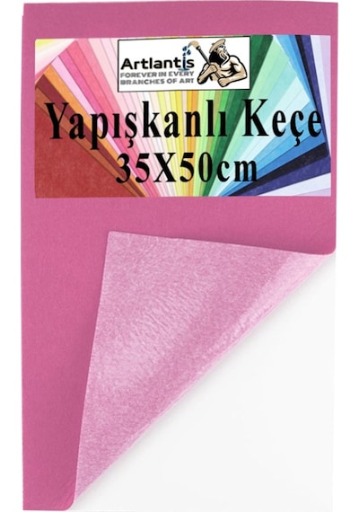Yapışkanlı Keçe 35x50 Cm 1 Adet 2.0 Mm Kendinden Yapışkanlı Renkli Hobi Keçesi Elişi Keçe Kumaşı Anasınıfı Kreş Etkinlik Açık Pembe