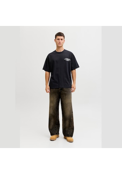 Jack & Jones Dust Script Erkek Siyah Tişört 12292982-b Siyah