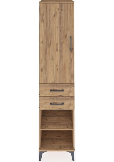 Hyperion Dolap 3 Raflı 2 Çekmeceli Tek Kapaklı 44x44x195 Çam-çam Atlas Çam