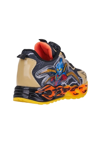 Nstil Günlük Erkek Çocuk Spor Ayakkabı Makara Bağcık Desenli Taban Rahat Hafif Sneaker 5003 Siyah - Sarı