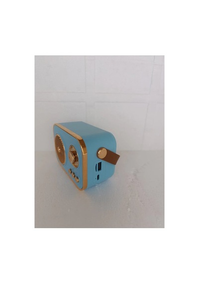 Nostaljik Retro Radio Parlak Kaplama Bluetooth Bağlantılı Hoparlör Mavi