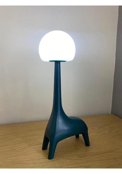 Ilgaz Aydınlatma Zürafa Şekli Şarj Edilebilir Bluetoothlu Atmosfer Led Masa Lambası Çocuk Odası Çalışma Masası Bebek Odası Lacivert