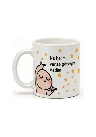 Ne Halim Varsa Göreyim Dedim Baktım Her Halim Müthiş - Komik Baskılı Seramik Hediye Kupa Bardak Çok Renkli