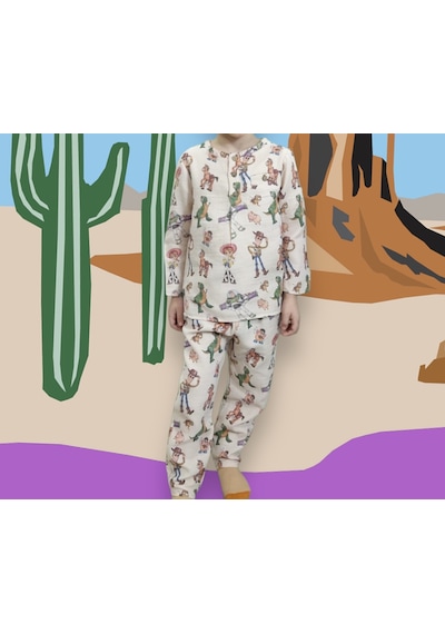 Lolliboomkids Erkek Çocuk Müslin Kumaş Düğmeli Pijama Takımı Pastel Renk Ev Giyim - Pamuklu Kovboy Çok Renkli Lolliboomkids Erkek Çocuk Müslin Kumaş Düğmeli Pijama Takımı Pastel Renk Ev Giyim - Pamuklu Kovboy Çok Renkli