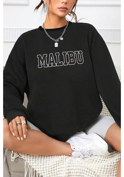Uyguntarz Unisex Kafadar Ayılar Baskılı Bisiklet Yaka Sweatshirt 2siyahh
