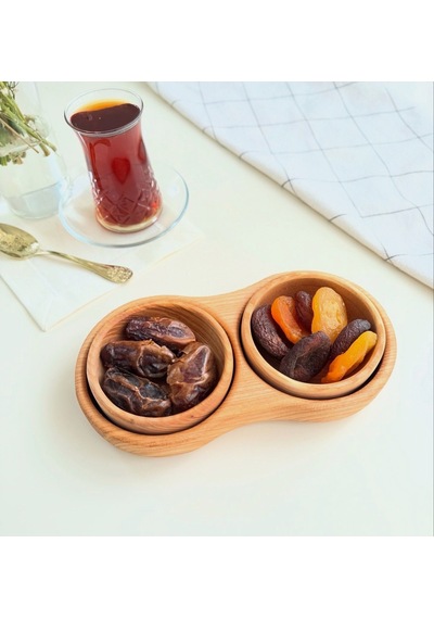 Hbs Art Design Ahşap Çerezlik Sunum 4 Lu Set