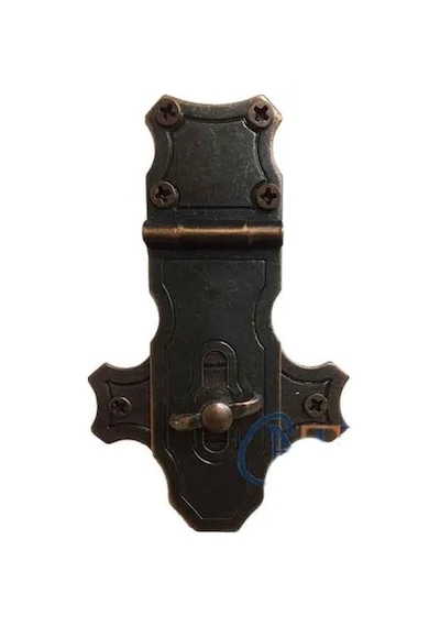 Dekoratif Anahtarlı Sandık Askısı - 40x65mm, Oksit, 100 Adet Standart