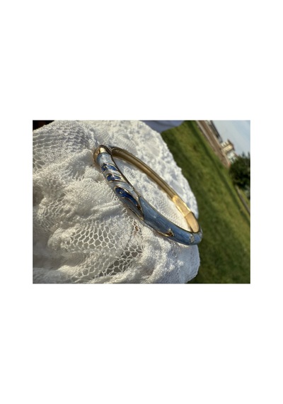 Aurelia Wave Luxe 24k Parıltılı Dalga Dokulu Çelik Bileklik Mavi