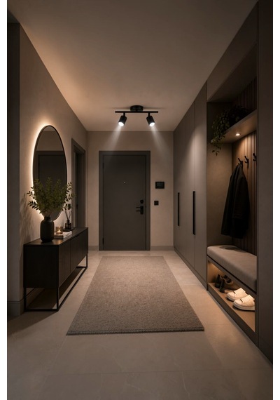 Spoty 2'li Siyah Renklibeyaz Işık Modern Tasarım Salon - Mutfak - Banyo Spot Sıralı Avize