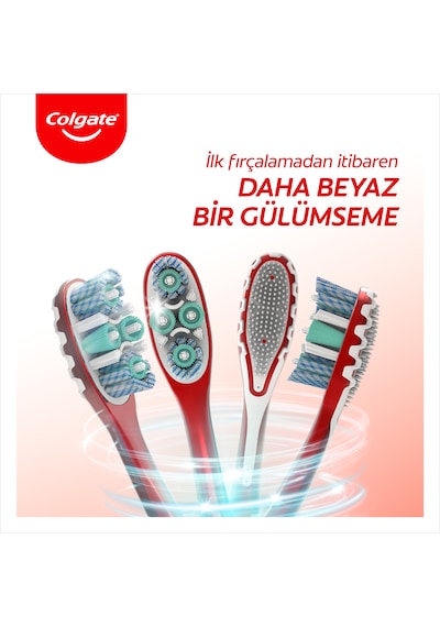 Colgate 360 Gelişmiş Optik Beyaz Yumuşak Beyazlatıcı Diş Fırçası 2'li + Fırça Kabı