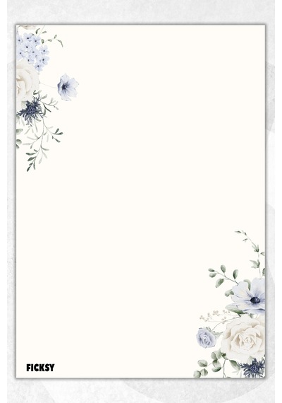 A5 Çiçek Bloknot Çizgisiz Defter - 50 Yaprak - Memopad - Notepad - Not Defteri - Not Kağıdı - 1706 Çok Renkli