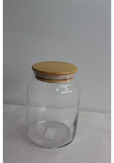 Bambu Kapaklı Cam Kavanoz 800ml Çok Renkli