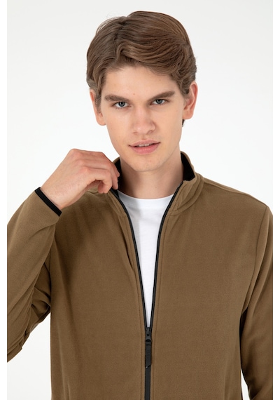 U.S. Polo Assn. Erkek Haki Basic Polar Hırka 50298066-VR027