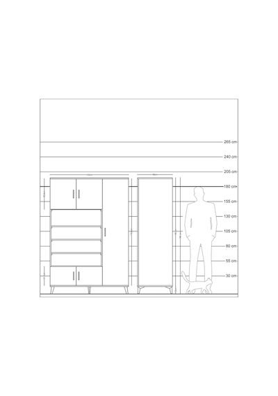 Kronos Dolap 11 Raflı 5 Kapaklı 132x59x195 Antrasit-antrasit/... Antrasit