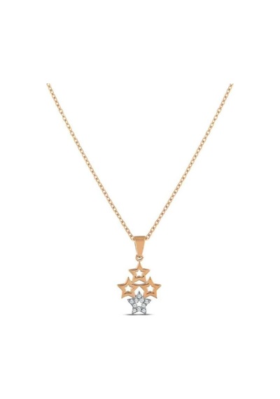 0.04 Karat Pırlanta Yıldız Trend Kolye T13546 Beyaz