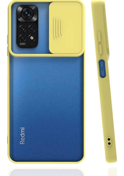 Xiaomi Redmi Note 11 Global Kapak Lensi Açılır Kapanır Kamera Korumalı Silikon Kılıf