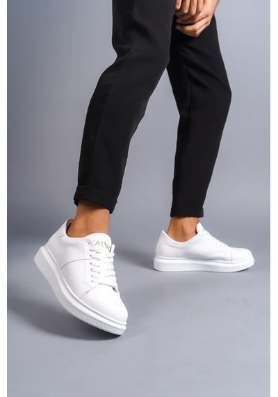 Aymood Slw151 Boost Bağcıklı Cilt Erkek Günlük Sneaker Ayakkabı Cbt - Beyaz